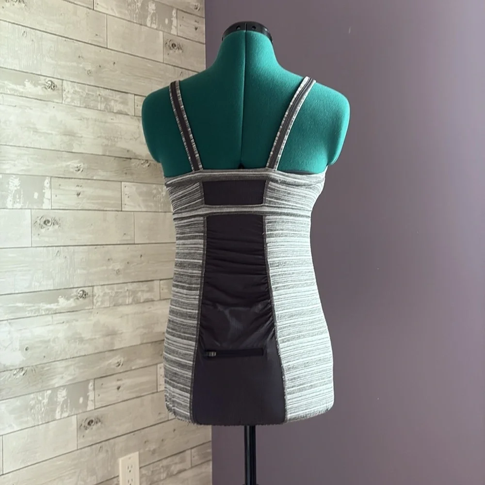 LULULEMON Gray Striped Activewear Vest Top - Picture 4 of 10